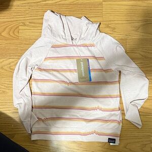 Patagonia Toddler Hoodie - Light Pink and Yellow Stripes